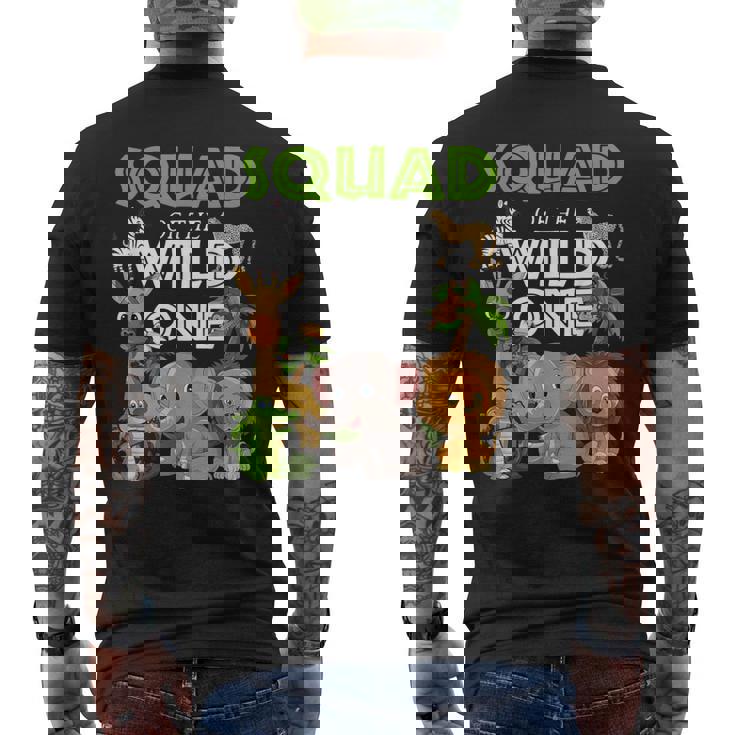 Squad Of The Wild One Zoo Birthday Safari Jungle Animal Men's T-shirt Back Print