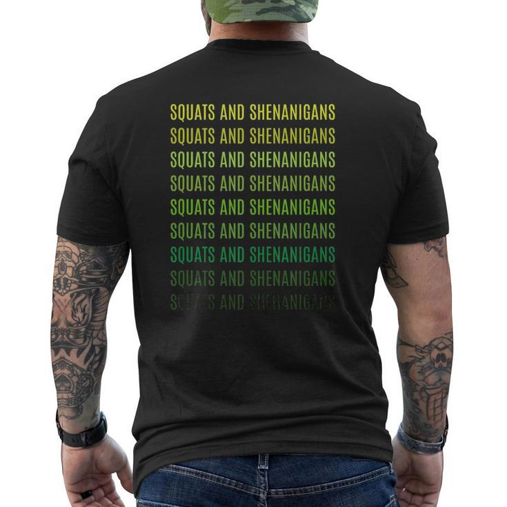 Squats And Shenanigans St Patricks Day Workout Fitness Lover Tank Top Mens Back Print T-shirt
