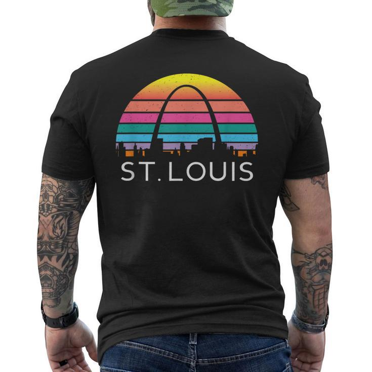 St Louis Missouri Gateway Arch Retro Mississippi River Lou Men's T-shirt Back Print