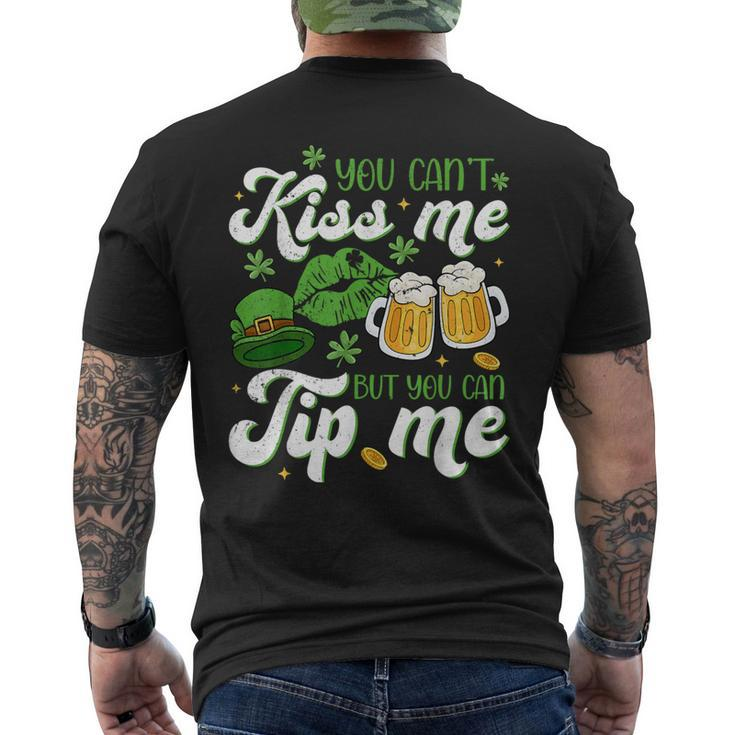 St Patrick's Day Waitress Bartender Waiter Tip Me Men's T-shirt Back Print