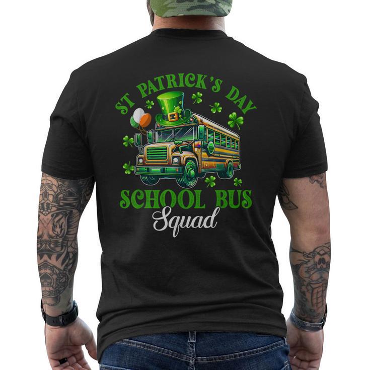 St Patrick's Day School Bus Squad Clovers School Bus Driver Men's T-shirt Back Print