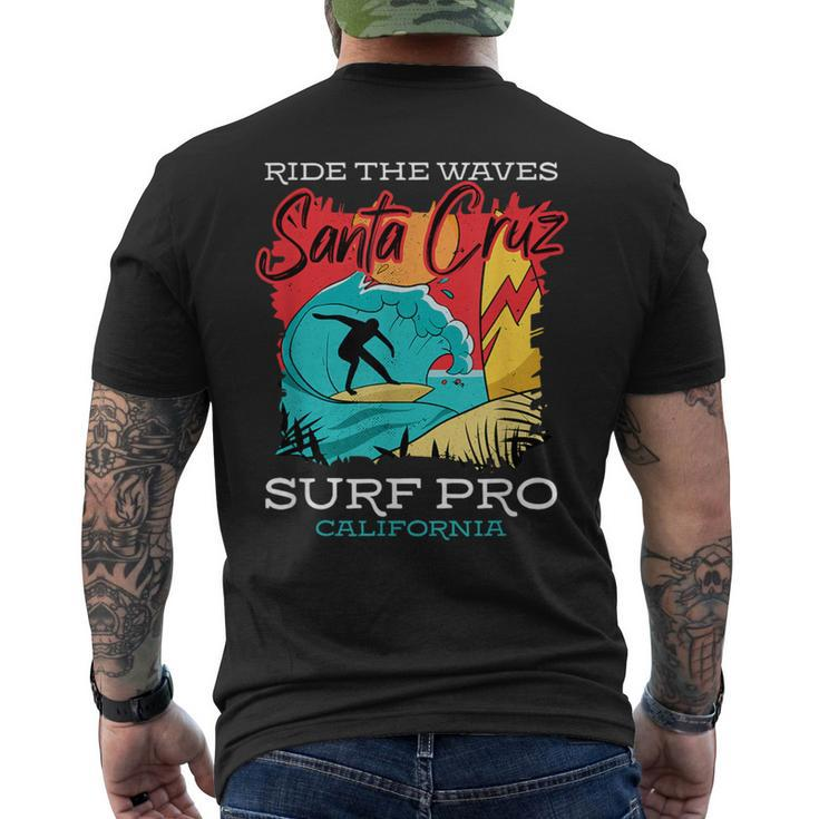 Sta Cruz Surf California Ride The Waves Surfing Men's T-shirt Back Print