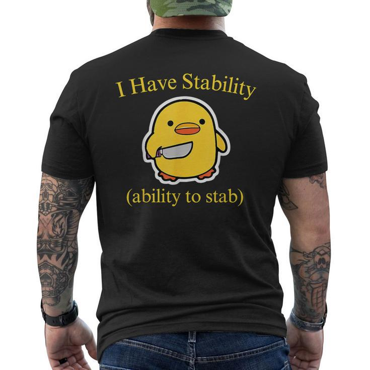 I Have Stability Ability To Stab Meme Men's T-shirt Back Print