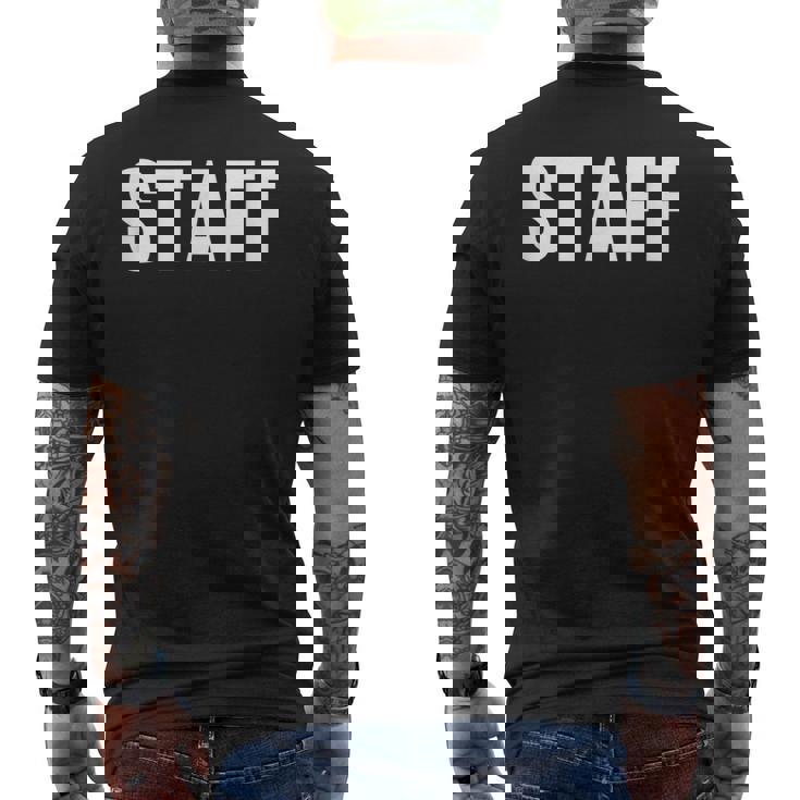 Staff Estampado En El Pecho Y La Espalda Con Texto Staff Camiseta Hombre Estampado Espalda