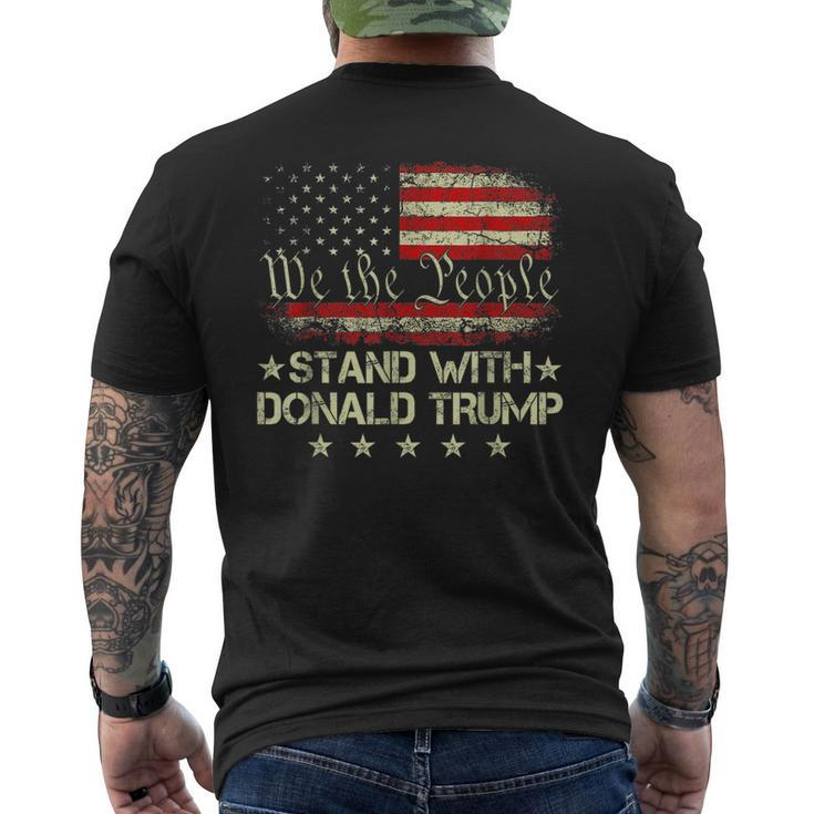 I Stand With Donald Trump 2024 Support Take America Back Men's T-shirt Back Print