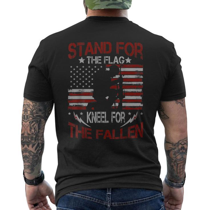 Stand For The Flag Kneel For The Fallen Veterans Day Men's T-shirt Back Print