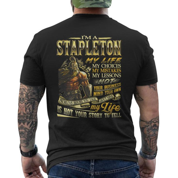 Stapleton Family Name Stapleton Last Name Team Men's T-shirt Back Print