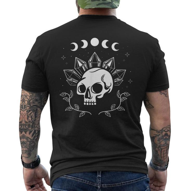 Stars Skull Pagan Gothic Crystals Wiccan Witch Moon Occult Men's T-shirt Back Print