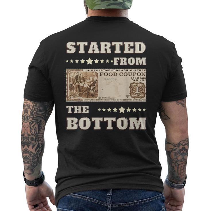 Started From Bottom Food Stamp Coupon Stars Men's T-shirt Back Print