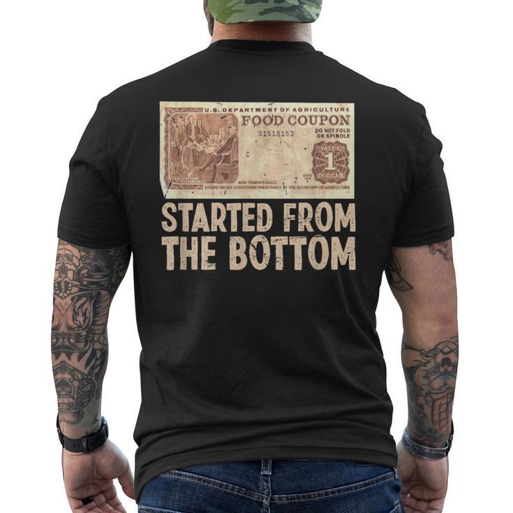 Started From Bottom Food Stamp Coupon Stars Men s T shirt Back