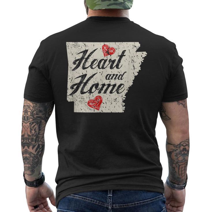 State Of Arkansas Heart & Home Hometown Pride Men's T-shirt Back Print