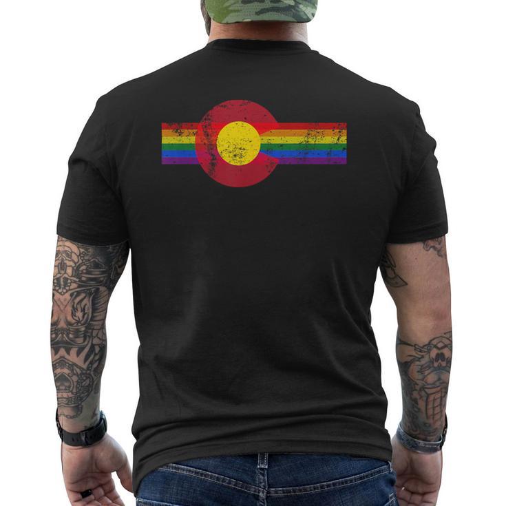 State Of Colorado Flag Gay Pride Lgbtq Men's T-shirt Back Print