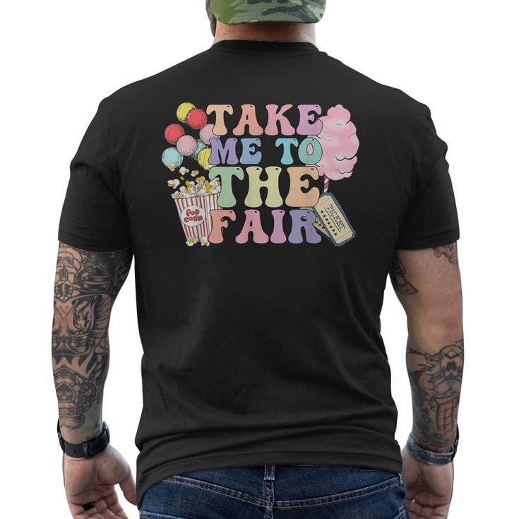 Take Me To The State Fair With Cotton Candy And Pop Corn Men's T-shirt Back Print