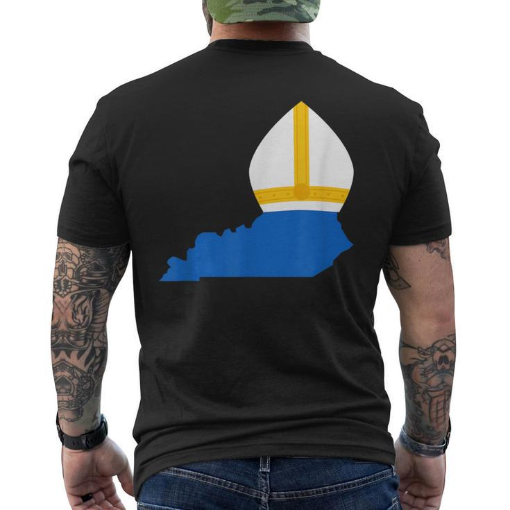 State Of Kentucky With Pope Hat Men's T-shirt Back Print