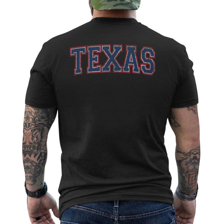 State Of Texas Tx Blue Varsity Town Weathered Men's T-shirt Back Print