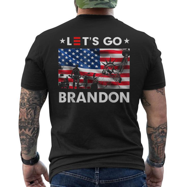Statue Of Liberty Let's Go Brandon Men's T-shirt Back Print