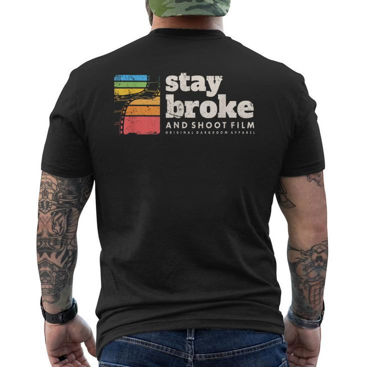 Stay Broke And Shoot Film Camera Darkroom Lab Photo Vintage Men's T-shirt Back Print