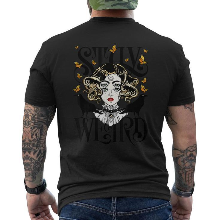 Stay Weird Rose And The Ravens Devil Girl Men's T-shirt Back Print