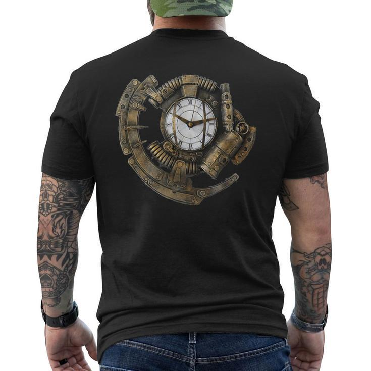 Steampunk Clock Vintage Time Piece Men's T-shirt Back Print