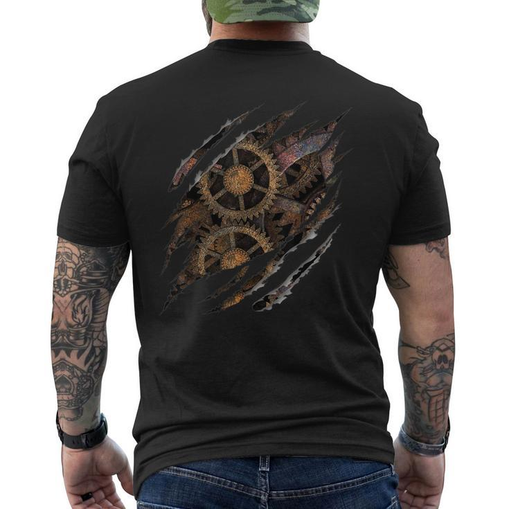 Steampunk Clockwork T Mechanical Gears Men's T-shirt Back Print