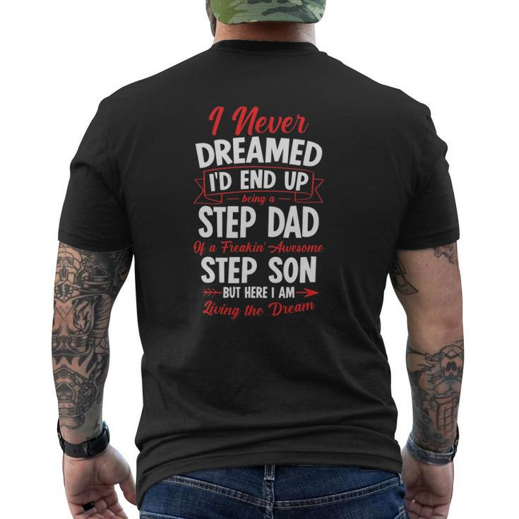 Being A Step Dad Of A Freakin' Awesome Step Son Mens Back Print T-shirt