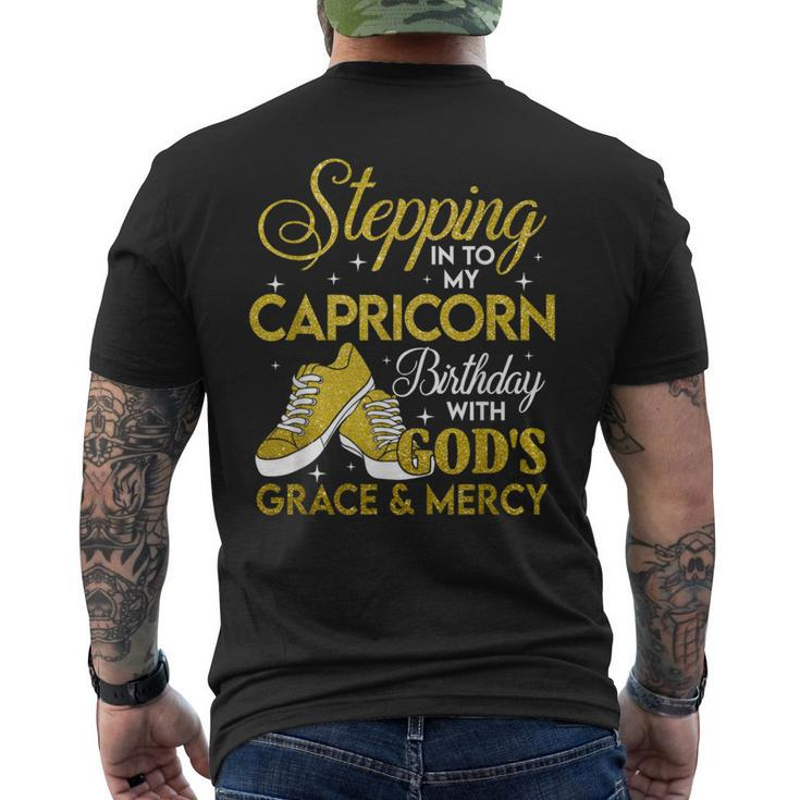 Stepping Into My Capricorn Birthday With God Grace And Mercy Men's T-shirt Back Print