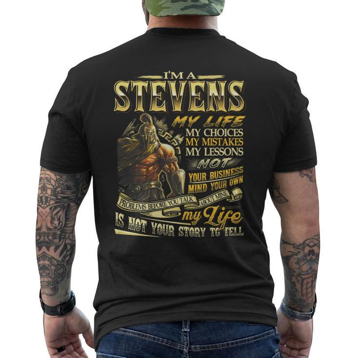 Stevens Family Name Stevens Last Name Team Men's T-shirt Back Print