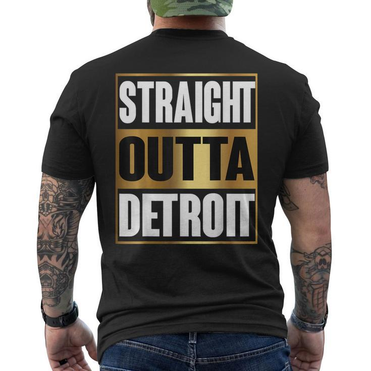 Straight Outta Detroit Michigan Men's T-shirt Back Print
