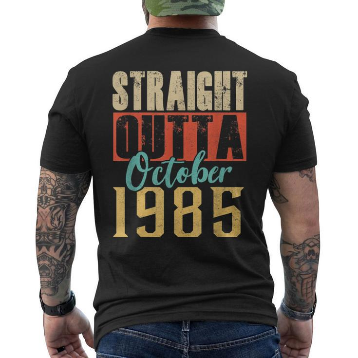 Straight Outta October 1985 35Th Awesome Birthday Men's T-shirt Back Print