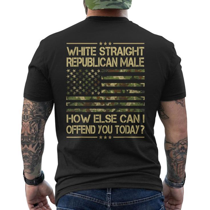 Straight White Republican Male American Flag Patriotic Men's T-shirt Back Print