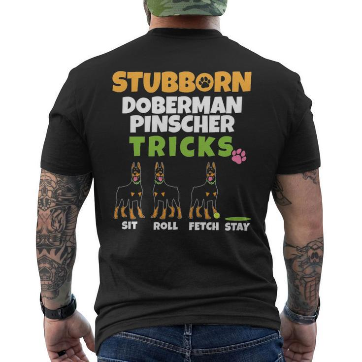 Stubborn Doberman Pinscher Tricks Dog Lover Dobermann Men's T-shirt Back Print