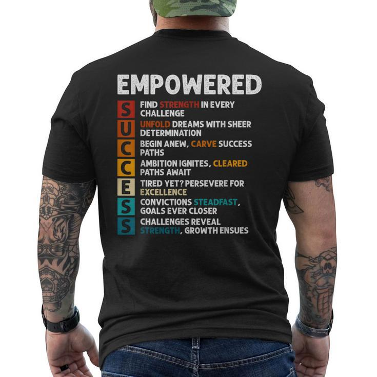 Success Definition Motivational Quote Affirmations Men's T-shirt Back Print