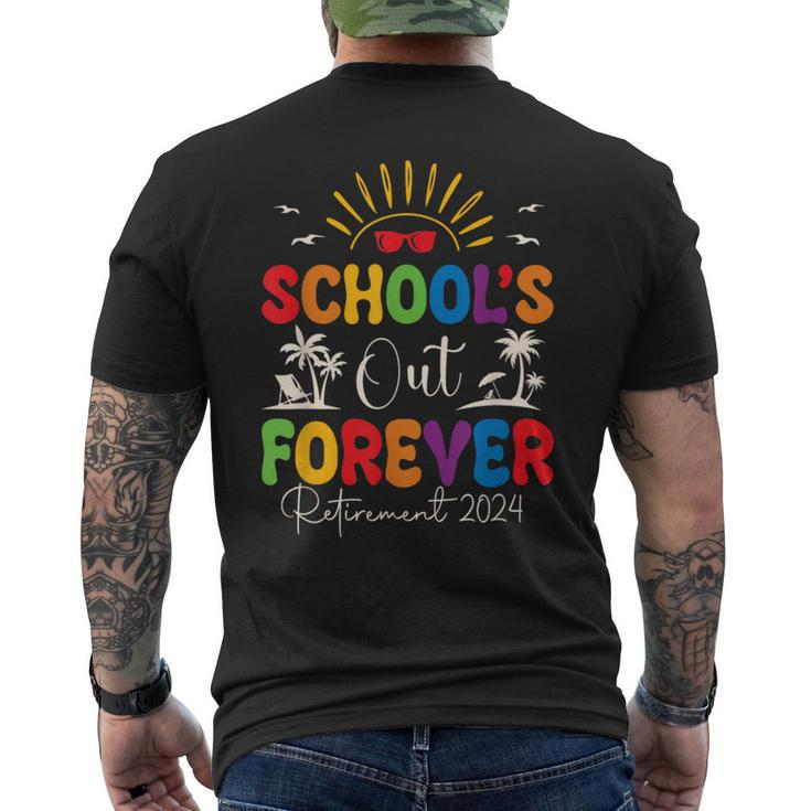 Summer Vacation Retro School's Out Forever Retirement 2024 Men's T-shirt Back Print