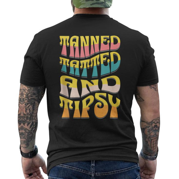 Summer Vacation Tanned Tatted And Tipsy Sunshine Drinking Men's T-shirt Back Print