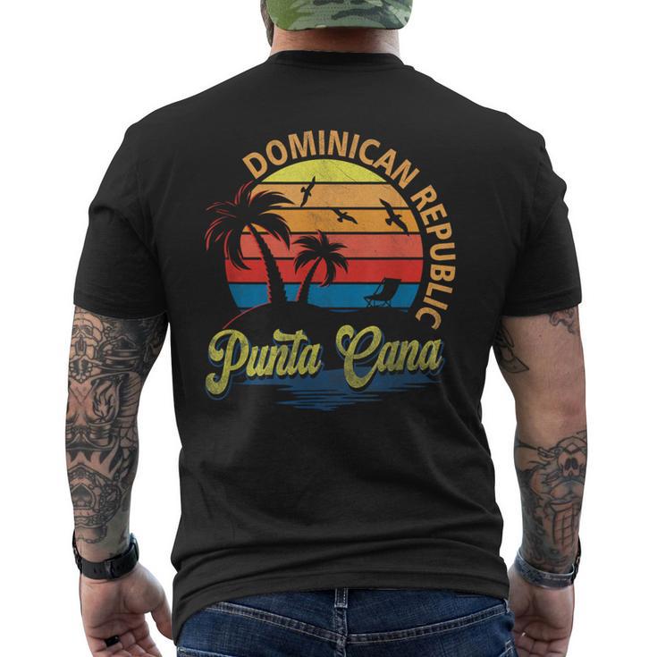 Sunset Punta Cana Beach Souvenir Dominican Republic Retro Men's T-shirt Back Print