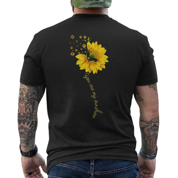 You Are My Sunshine Half Sunflower Dachshund Dog Men's T-shirt Back Print