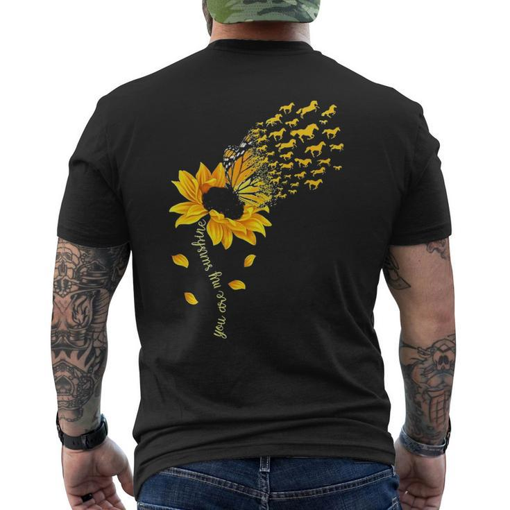 You Are My Sunshine Horse Sunflower Horses Lover Men's T-shirt Back Print