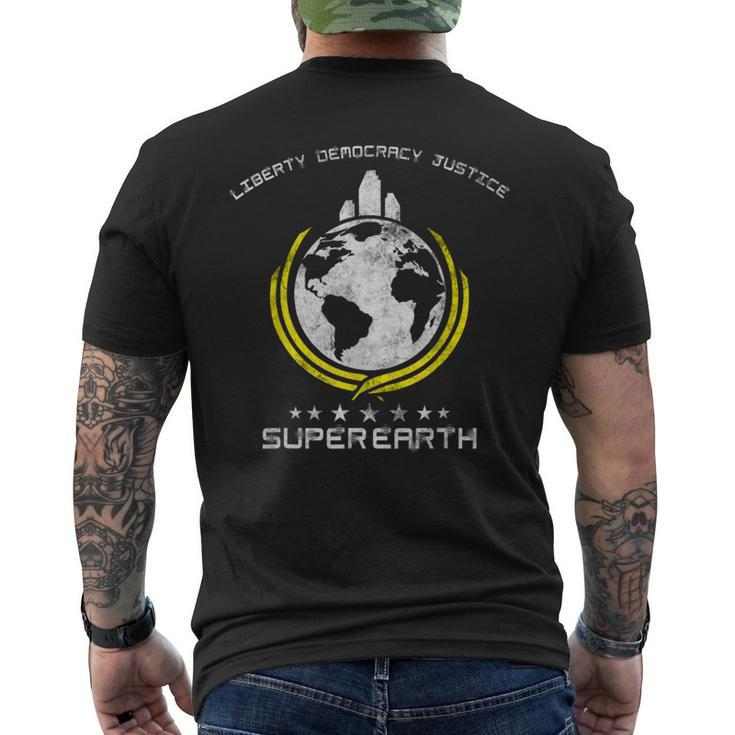 Super Earth Diving Into Hell For Liberty Hell Of Diver Men's T-shirt Back Print