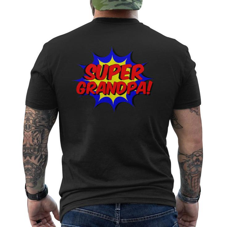 Super Grandpa Comic Book Style Superhero Men's T-shirt Back Print