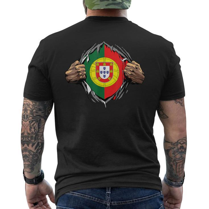 Super Portuguese Heritage Proud Portugal Roots Flag Men's T-shirt Back Print
