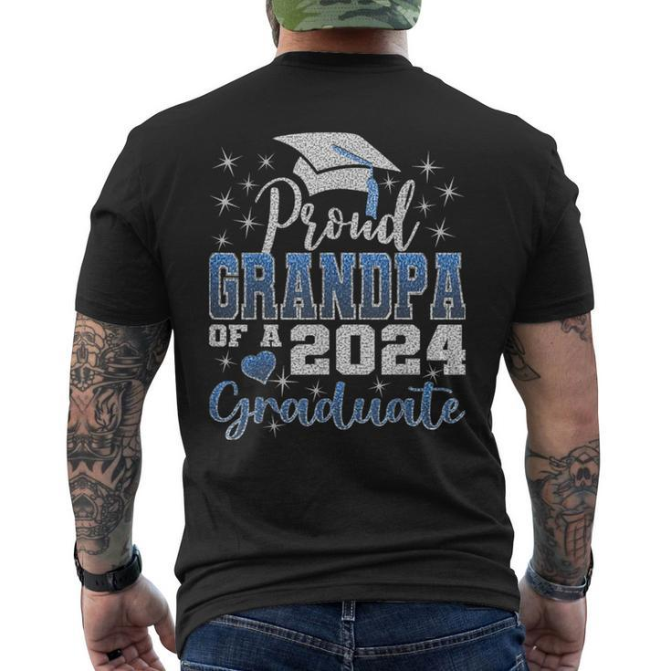 Super Proud Grandpa Of 2024 Graduate Awesome Family College Men's T-shirt Back Print