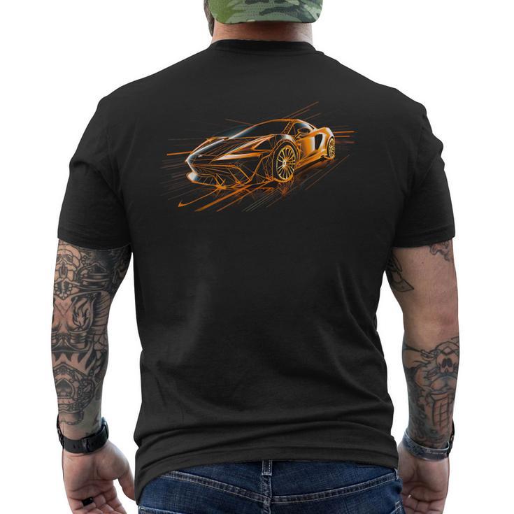 Supercar Exotic Sports Car Concept Car Poster Style Graphic Men's T-shirt Back Print