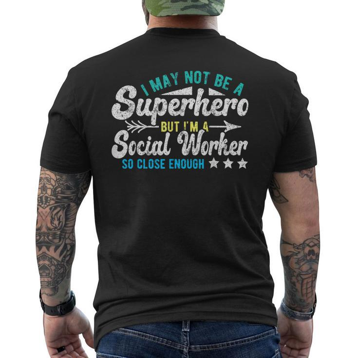 Superhero & Social Worker Men's T-shirt Back Print