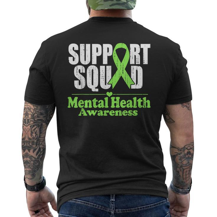 Support Squad Mental Health Awareness Green Ribbon Men's T-shirt Back Print