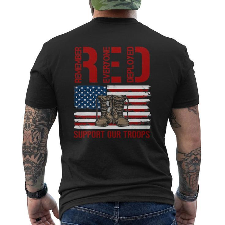 Support Our Troops Soldier Veteran Red Friday Military Mens Back Print T-shirt