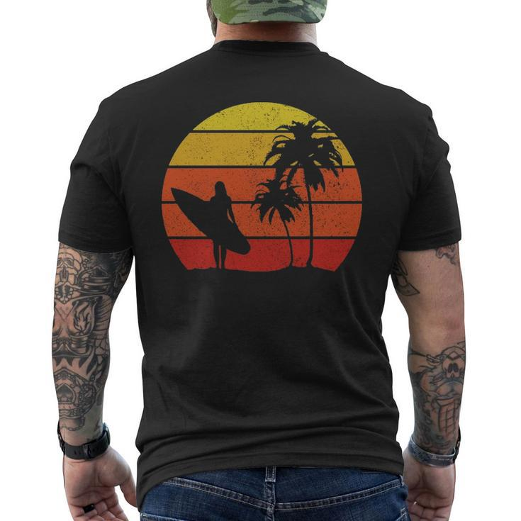 Surfer Vintage Surfing Surf Beach Men's T-shirt Back Print