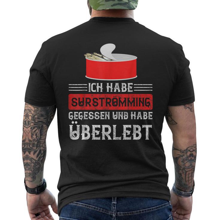 Surströmming Sweden Hering Survivor S T-Shirt mit Rückendruck