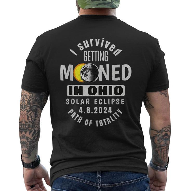 I Survived Getting Mooned In Ohio 2024 Solar Eclipse Viewing Men's T-shirt Back Print