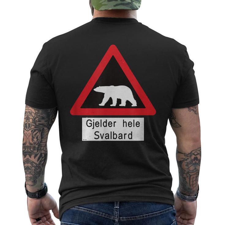 Svalbard Polar Bear Sign Gjelder Hele Spitsbergen Norway T-Shirt mit Rückendruck