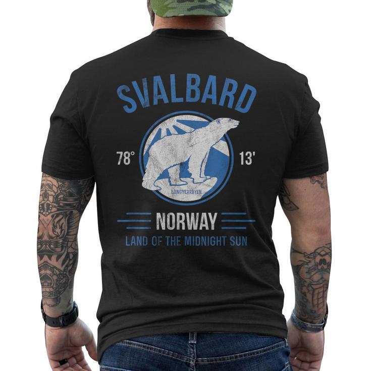 Svalbard Polar Bear T Norway Northern Lights Men's T-shirt Back Print